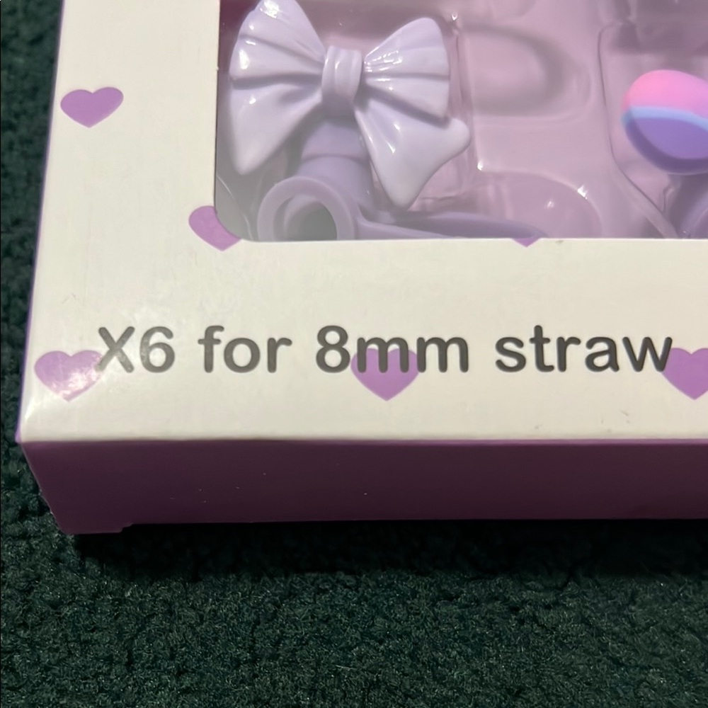 Colorful Bow Straw Toppers Set of 6 NWT - Picture 4 of 4